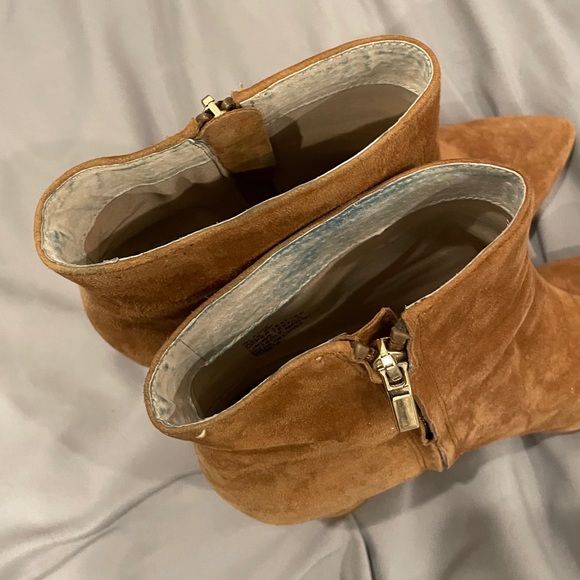 Cognac Brown Real Suede Ankle Boot / Booties - Picture 8 of 9